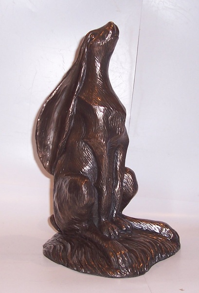 Bronze Effect Resin Moongazing Hare
