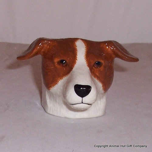 Quail Tan and White Jack Russell Faced Egg Cup