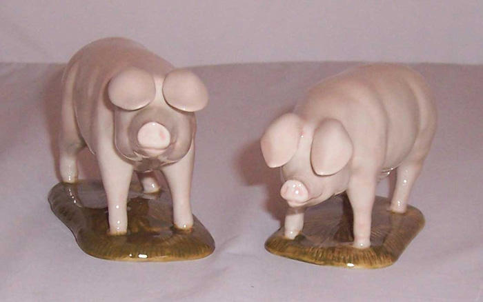 British Lop Pig Boar and Sow figures