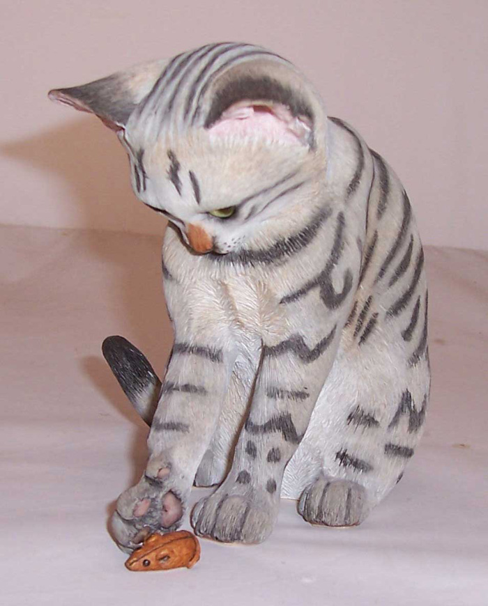 Country Artists Kitten Playing with Toy Mouse
