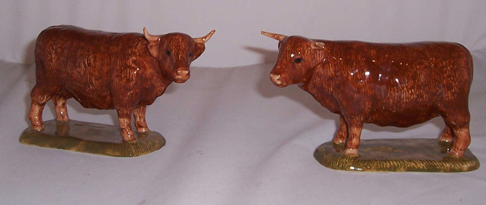 Highland  Cattle figures pair - Red