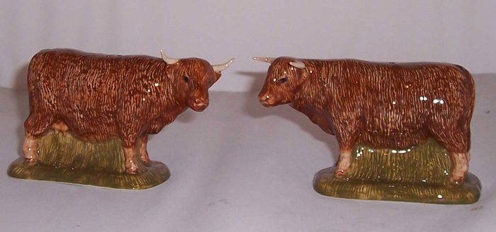 Highland  Cattle salt and pepper set - Red