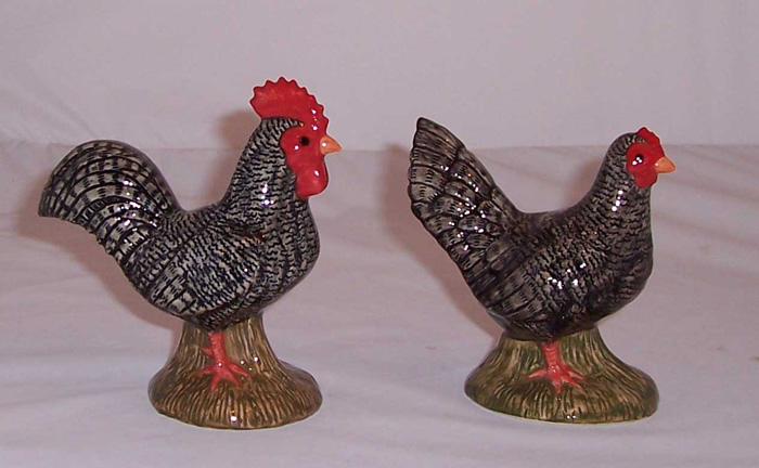 Scots Grey Hen and Cockerel figures