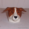 Quail Tan and White Jack Russell Faced Egg Cup