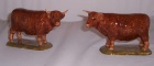 Highland  Cattle figures pair - Red
