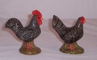 Scots Grey Hen and Cockerel figures