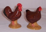 Rhode Island Red Hen and Cockerel figures